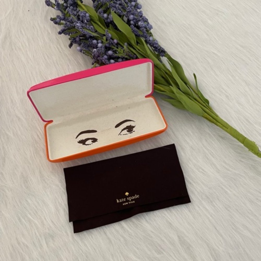 Kate Spade Pink Orange hard eye glass case